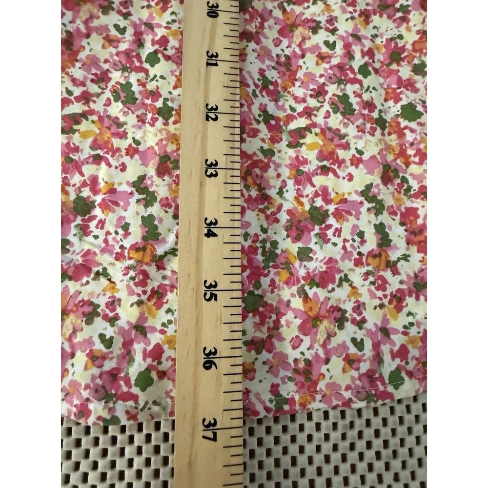 NEW Time & Tru Ditsy Tie Sleeve Mini Dress L 12 Prairie Cottagecore Boho Peasant